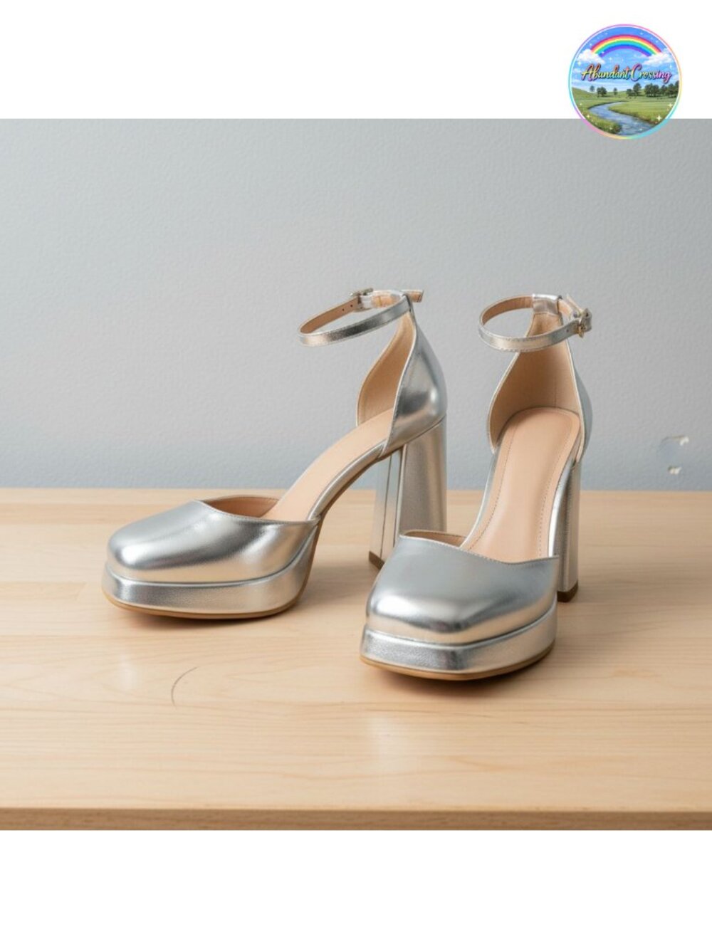 Women's Closed Toe Platform Chunky Block Heels Square Toe Ankle Strap Pumps